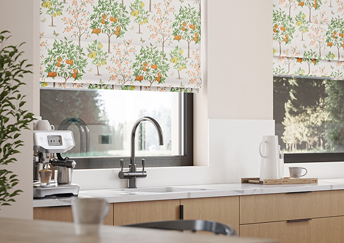 Lemon Grove, Mandarin - Motorised Roman Blind - Image 5